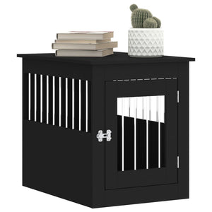 vidaXL Dog Crate Furniture Black 55x75x65 cm Engineered Wood