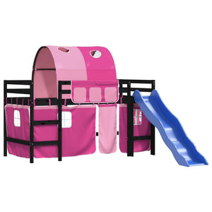 vidaXL Kids' Loft Bed with Tunnel without Mattress Pink 80x200 cm