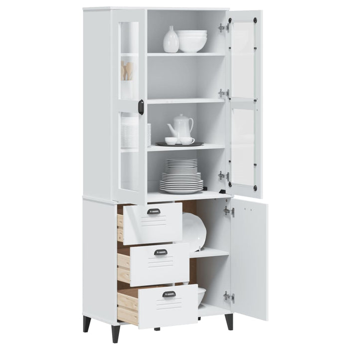 vidaXL Highboard VIKEN White 80x40x190 cm Solid Wood Pine