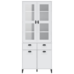 vidaXL Highboard VIKEN White 80x40x190 cm Solid Wood Pine