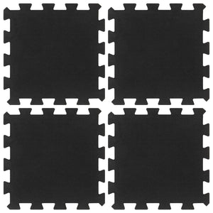 vidaXL Rubber Floor Tiles 4 pcs Black 16 mm 30x30 cm