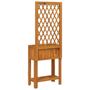 vidaXL Planter with Trellis and Shelf 55x29.5x152 cm Solid Wood Acacia