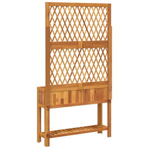 vidaXL Planter with Trellis and Shelf 100x32x185 cm Solid Wood Acacia