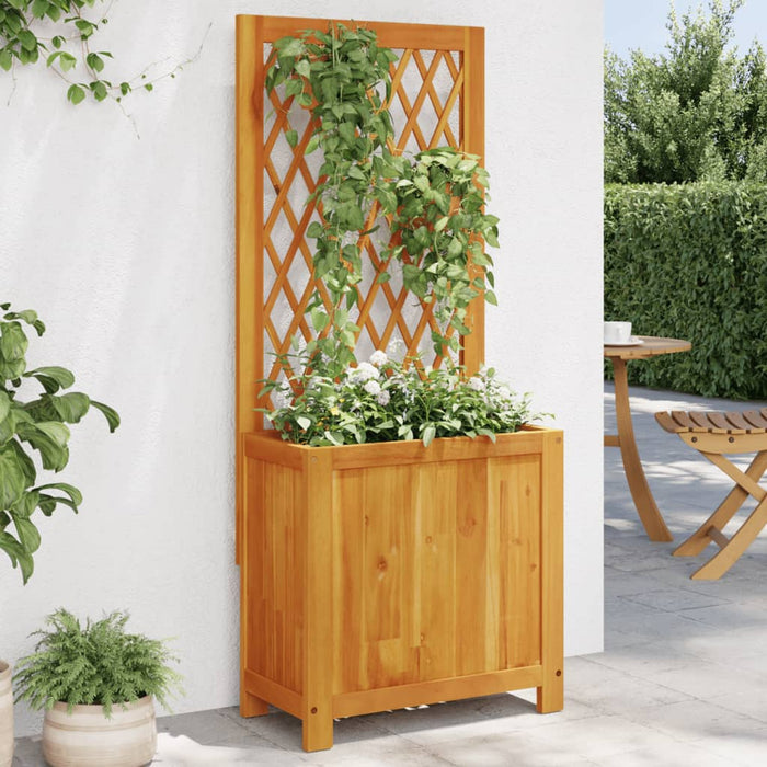 vidaXL Planter with Trellis 55x29.5x132 cm Solid Wood Acacia