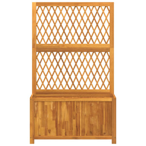 vidaXL Planter with Trellis 100x32x165 cm Solid Wood Acacia