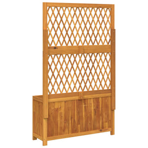 vidaXL Planter with Trellis 100x32x165 cm Solid Wood Acacia