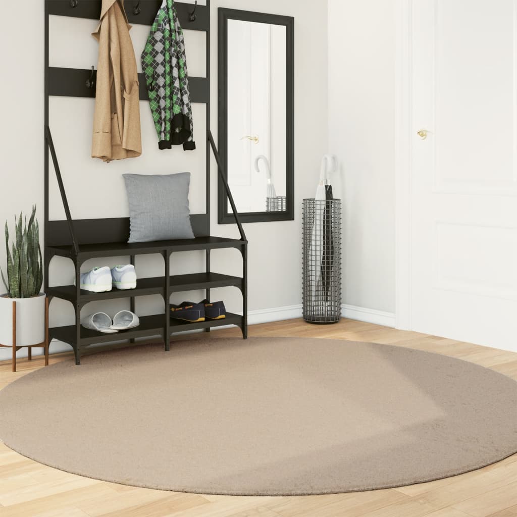 vidaXL Rug HUARTE Short Pile Soft and Washable Sand Ø 200 cm