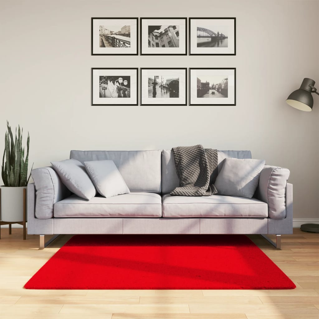 vidaXL Rug HUARTE Short Pile Soft and Washable Red 120x120 cm