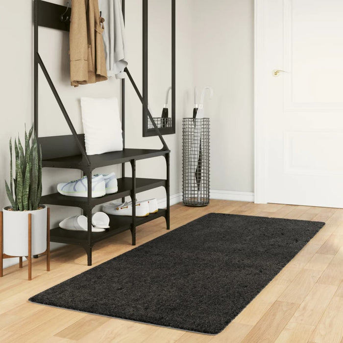 vidaXL Shaggy Rug PAMPLONA High Pile Modern Anthracite 80x200 cm