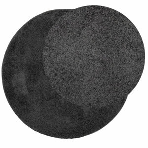 vidaXL Shaggy Rug PAMPLONA High Pile Modern Anthracite Ø 80 cm