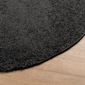 vidaXL Shaggy Rug PAMPLONA High Pile Modern Anthracite Ø 80 cm