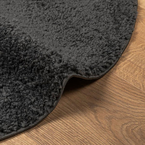 vidaXL Shaggy Rug PAMPLONA High Pile Modern Anthracite Ø 80 cm