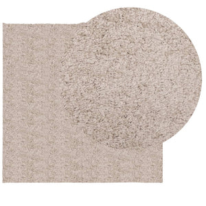 vidaXL Shaggy Rug PAMPLONA High Pile Modern Beige 120x120 cm