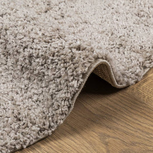 vidaXL Shaggy Rug PAMPLONA High Pile Modern Beige Ø 120 cm