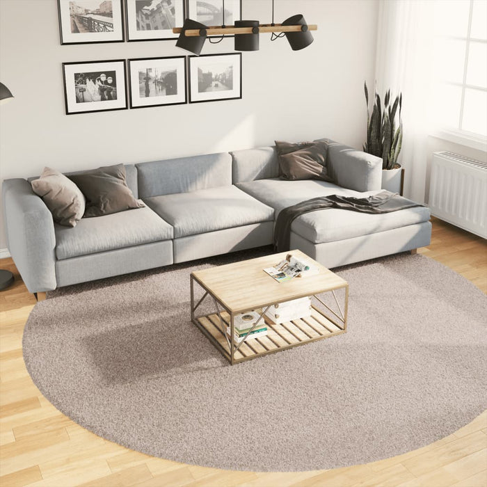 vidaXL Shaggy Rug PAMPLONA High Pile Modern Beige Ø 280 cm