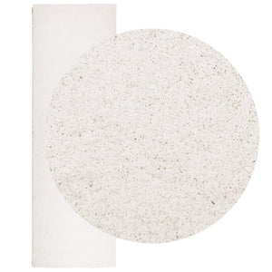 vidaXL Shaggy Rug PAMPLONA High Pile Modern Cream 80x250 cm