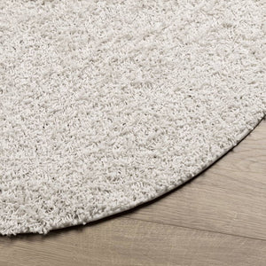 vidaXL Shaggy Rug PAMPLONA High Pile Modern Cream Ø 80 cm