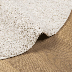 vidaXL Shaggy Rug PAMPLONA High Pile Modern Cream Ø 80 cm