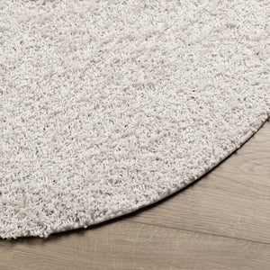 vidaXL Shaggy Rug PAMPLONA High Pile Modern Cream Ø 100 cm