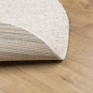 vidaXL Shaggy Rug PAMPLONA High Pile Modern Cream Ø 100 cm