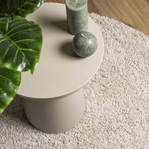 vidaXL Shaggy Rug PAMPLONA High Pile Modern Cream Ø 100 cm