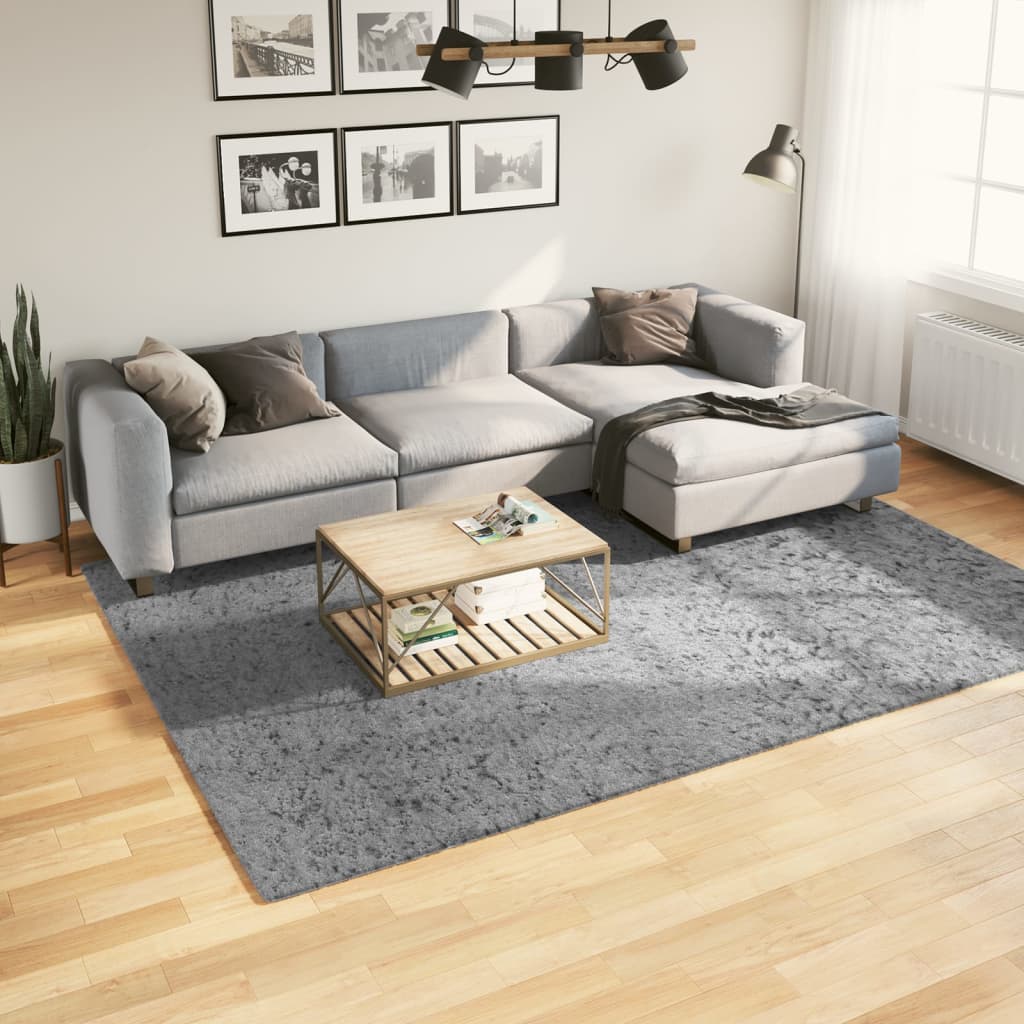 vidaXL Shaggy Rug PAMPLONA High Pile Modern Grey 200x280 cm