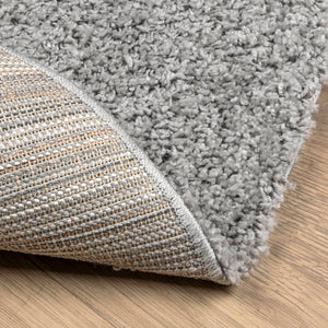 vidaXL Shaggy Rug PAMPLONA High Pile Modern Grey Ø 240 cm