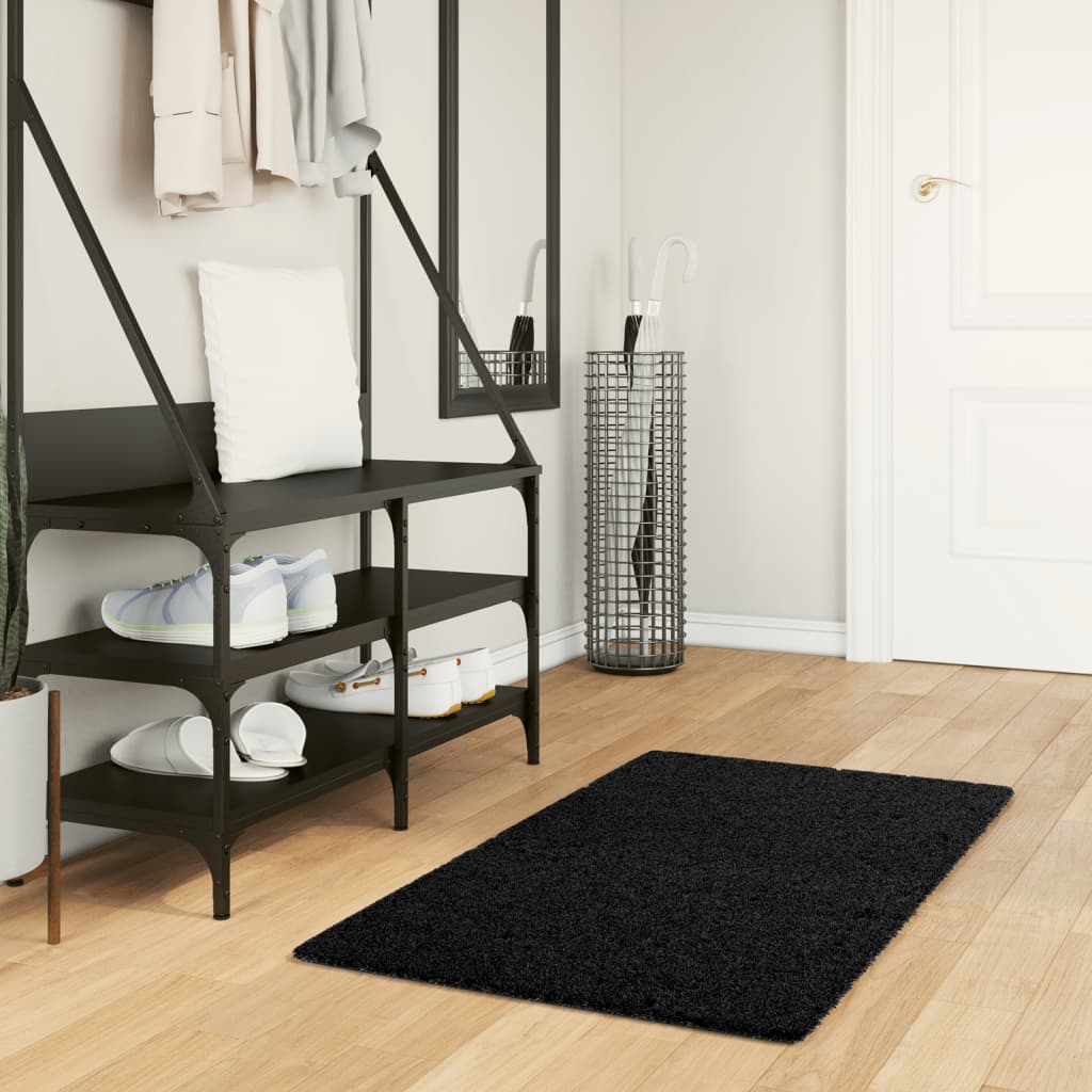 vidaXL Shaggy Rug PAMPLONA High Pile Modern Black 60x110 cm