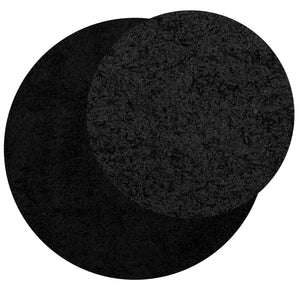 vidaXL Shaggy Rug PAMPLONA High Pile Modern Black Ø 240 cm