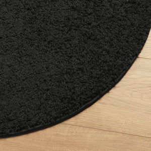 vidaXL Shaggy Rug PAMPLONA High Pile Modern Black Ø 240 cm