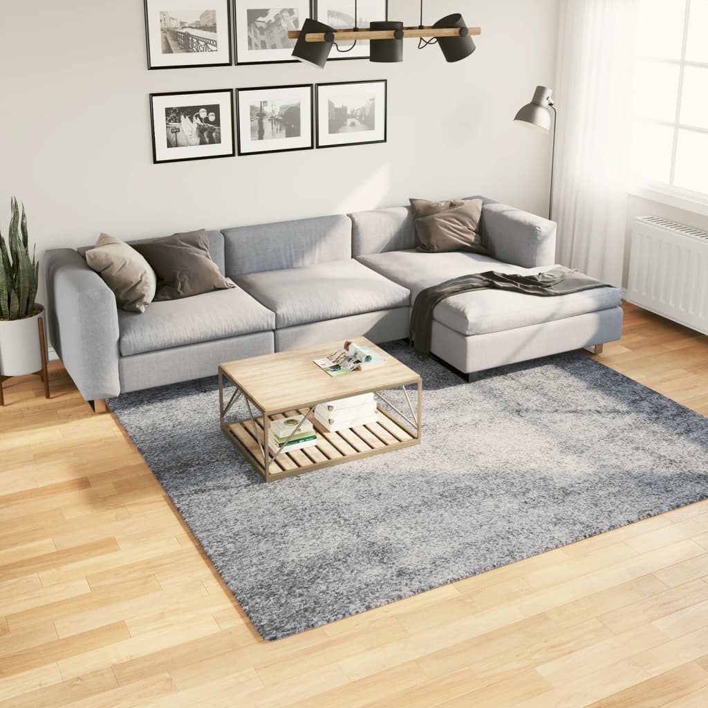 vidaXL Shaggy Rug PAMPLONA High Pile Modern Blue 240x240 cm