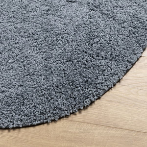 vidaXL Shaggy Rug PAMPLONA High Pile Modern Blue Ø 100 cm