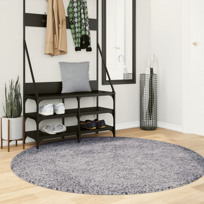 vidaXL Shaggy Rug PAMPLONA High Pile Modern Blue Ø 160 cm