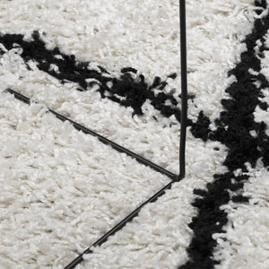 vidaXL Shaggy Rug PAMPLONA High Pile Modern Cream and Black 160x230 cm