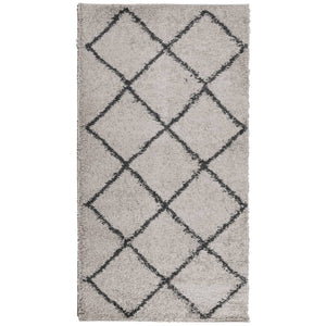 vidaXL Shaggy Rug PAMPLONA High Pile Modern Beige and Anthracite 60x110 cm