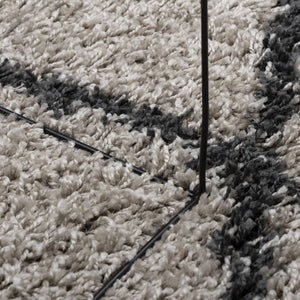 vidaXL Shaggy Rug PAMPLONA High Pile Modern Beige and Anthracite 60x110 cm