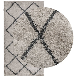 vidaXL Shaggy Rug PAMPLONA High Pile Modern Beige and Anthracite 80x150 cm