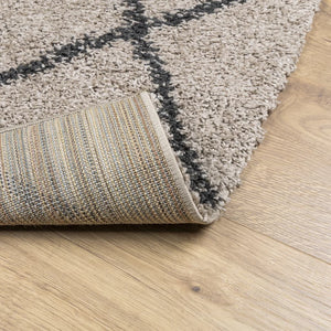 vidaXL Shaggy Rug PAMPLONA High Pile Modern Beige and Anthracite 80x150 cm