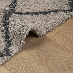 vidaXL Shaggy Rug PAMPLONA High Pile Modern Beige and Anthracite 80x150 cm