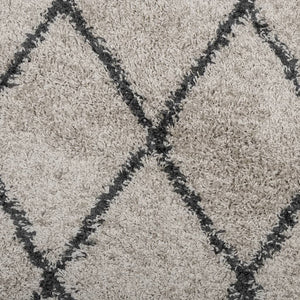 vidaXL Shaggy Rug PAMPLONA High Pile Modern Beige and Anthracite 80x150 cm