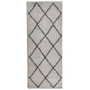 vidaXL Shaggy Rug PAMPLONA High Pile Modern Beige and Anthracite 80x200 cm