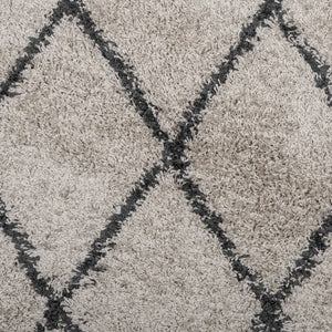 vidaXL Shaggy Rug PAMPLONA High Pile Modern Beige and Anthracite 80x200 cm