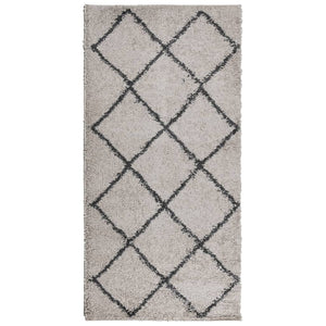 vidaXL Shaggy Rug PAMPLONA High Pile Modern Beige and Anthracite 100x200 cm