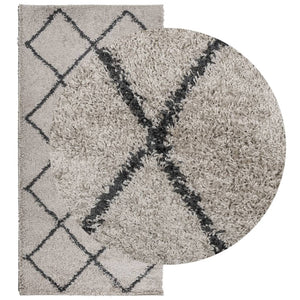 vidaXL Shaggy Rug PAMPLONA High Pile Modern Beige and Anthracite 100x200 cm