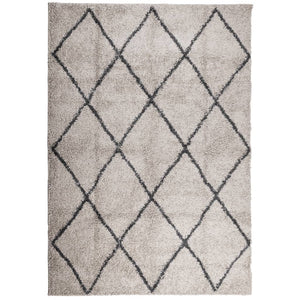 vidaXL Shaggy Rug PAMPLONA High Pile Modern Beige and Anthracite 120x170 cm