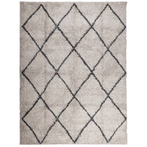 vidaXL Shaggy Rug PAMPLONA High Pile Modern Beige and Anthracite 300x400 cm