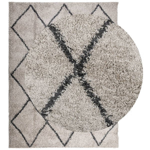 vidaXL Shaggy Rug PAMPLONA High Pile Modern Beige and Anthracite 300x400 cm