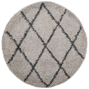 vidaXL Shaggy Rug PAMPLONA High Pile Modern Beige and Anthracite Ø 160 cm