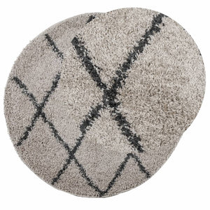 vidaXL Shaggy Rug PAMPLONA High Pile Modern Beige and Anthracite Ø 240 cm