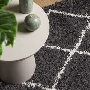 vidaXL Shaggy Rug PAMPLONA High Pile Modern Black and Cream 120x170 cm